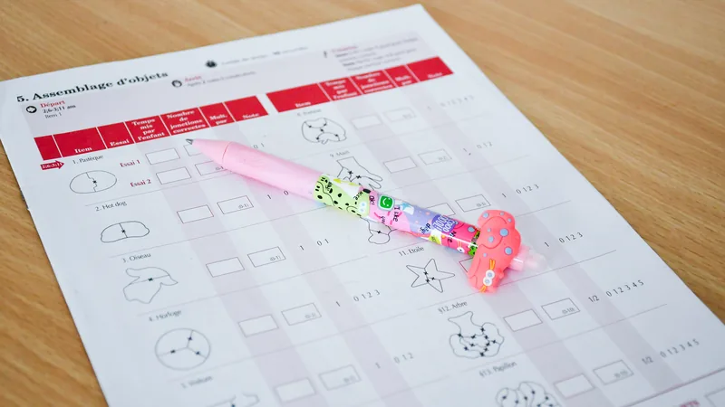 Une feuille de passation et un stylo
