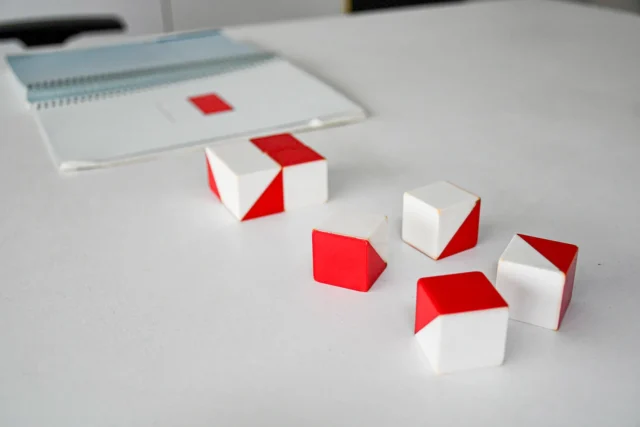 Matériel d’évaluation : cubes et carnet