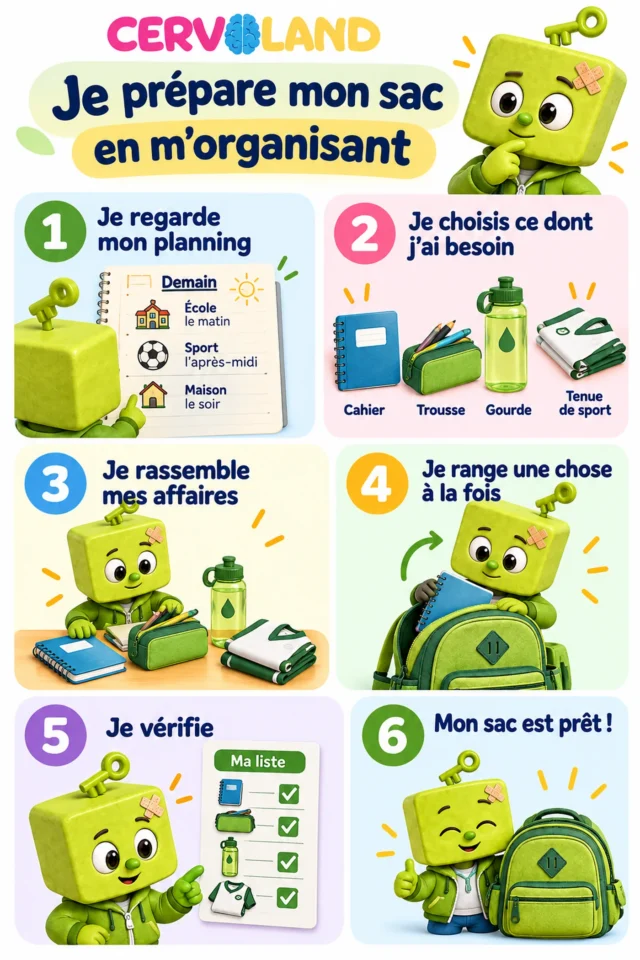 Fiche « Je prépare mon sac en m’organisant »